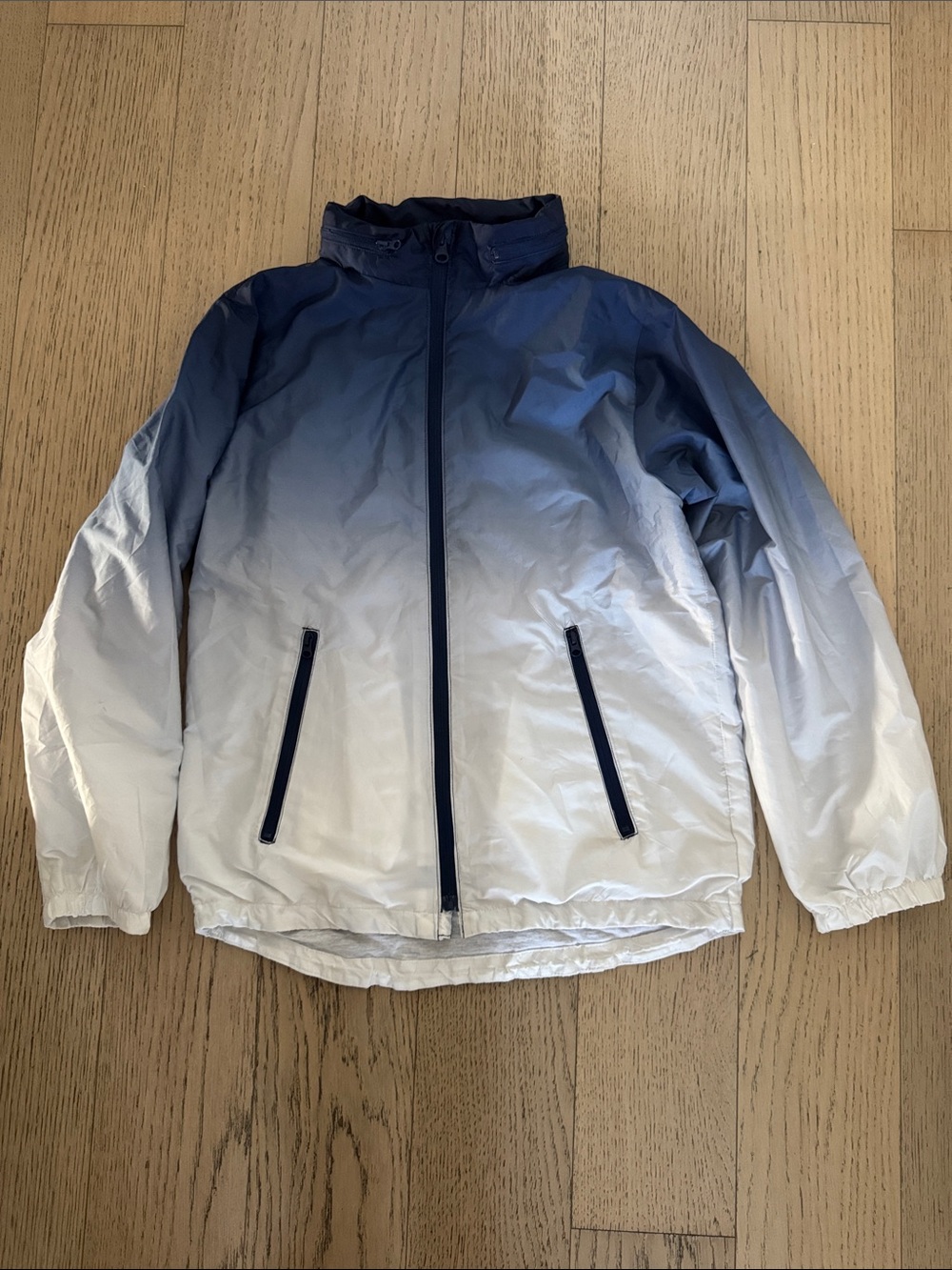 KIDPIK Ombre zip up lined windbreaker/rain jacket, size 12